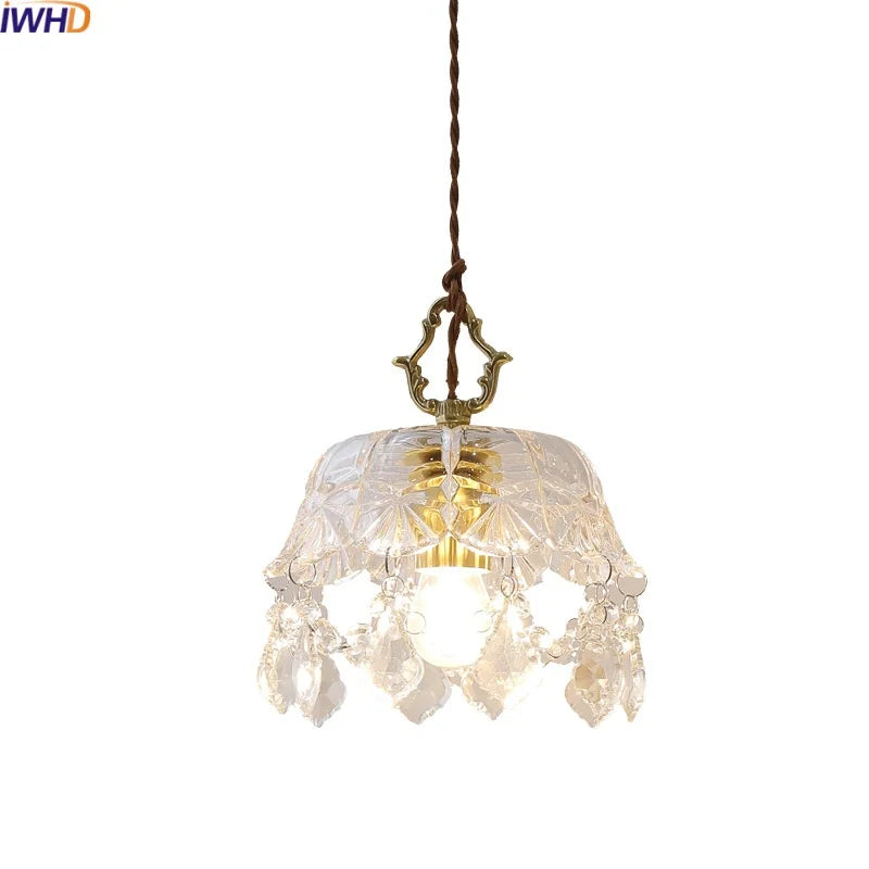 Afralia™ Crystal Glass LED Pendant Lamp - Modern Luxury Hanging Light Fixtures