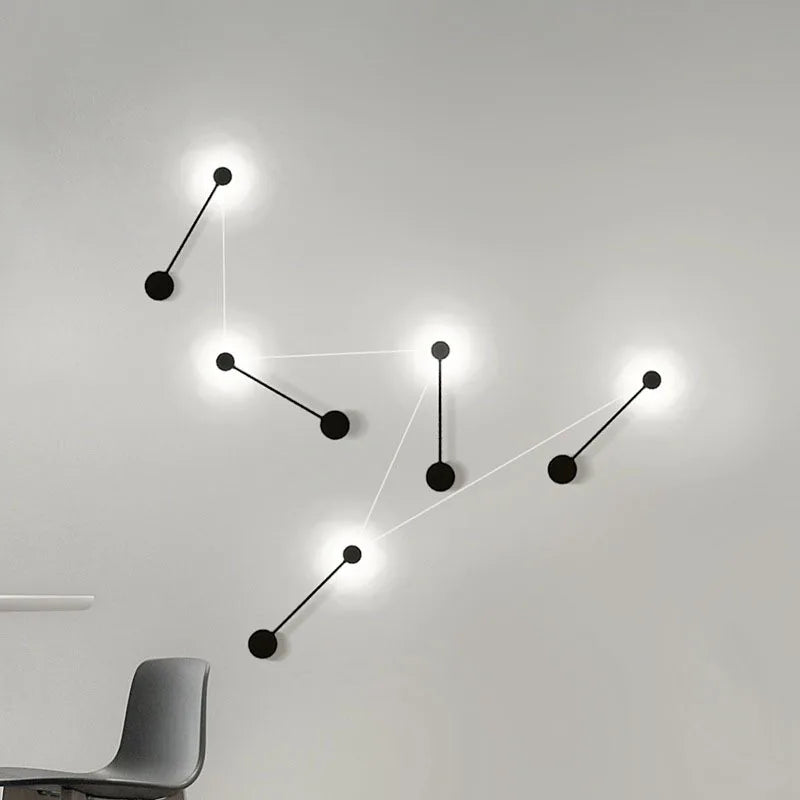 Afralia™ Modern Nordic Black Wall Lamp Bedroom Bedside Sconce Light Art Decoration Fixtures