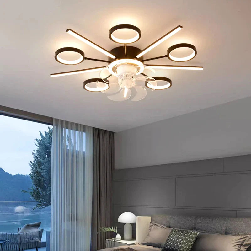 Afralia™ Kids Bedroom LED Ceiling Fan with Bladeless Design and Remote Control