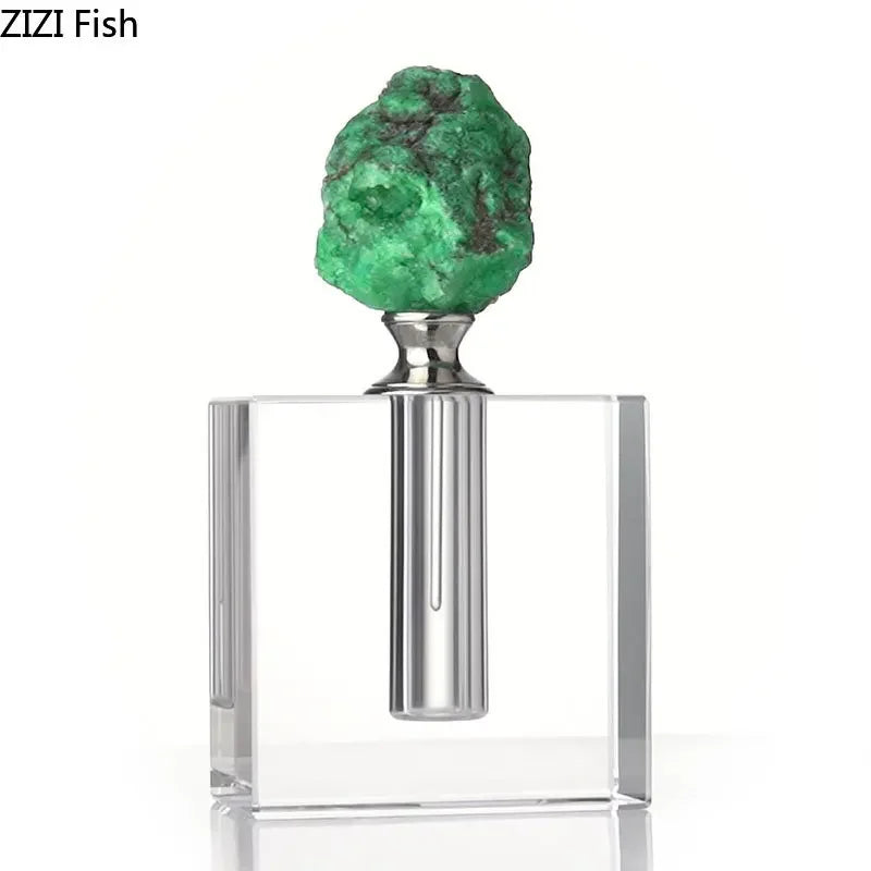 Afralia™ Gold-plated Agate Stone Perfume Bottle for Aromatherapy Essential Oils