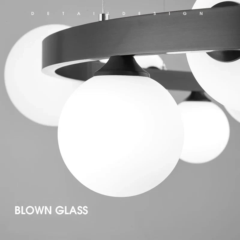 Afralia™ Glass Magic Bean Chandelier - Minimalist Luxury Nordic Modern Lamp