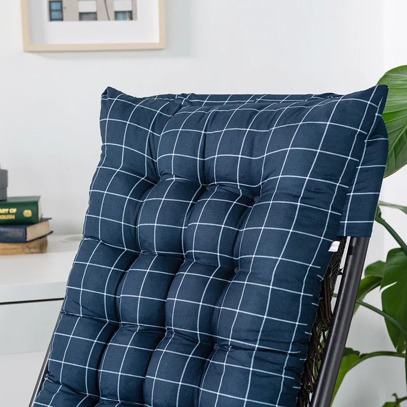 Afralia™ High Back Chaise Cushion for Rocking Chair - Christmas Blue