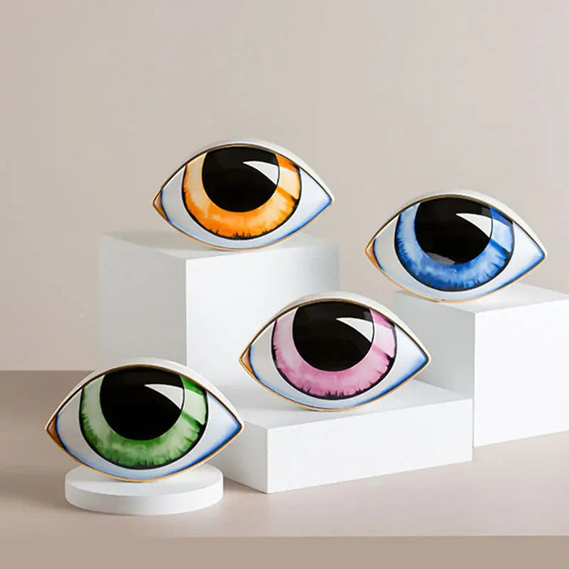 Afralia™ Ceramic Evil Eye Statues - Unique Handicrafts for Home Decor & Feng Shui