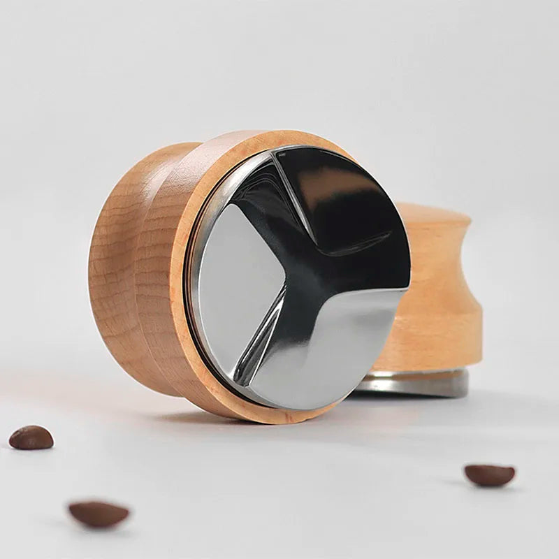 Afralia™ Professional Espresso Tamper, Adjustable Depth, 51/53/58mm Stainless Steel Beech Wood Handle