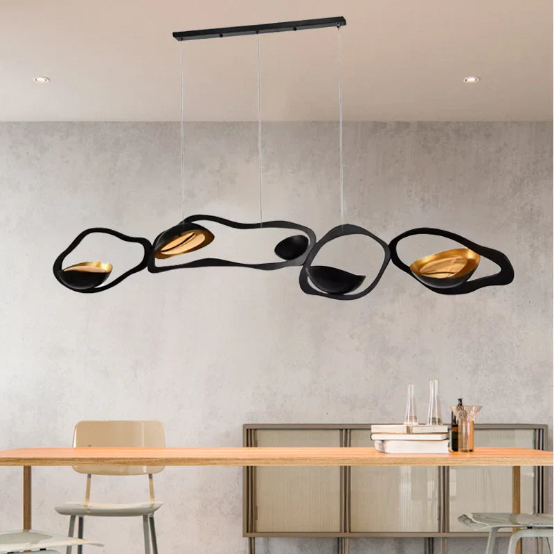 Afralia™ Black Stainless Steel Chandelier LED - Modern Luxury Design for Living Room