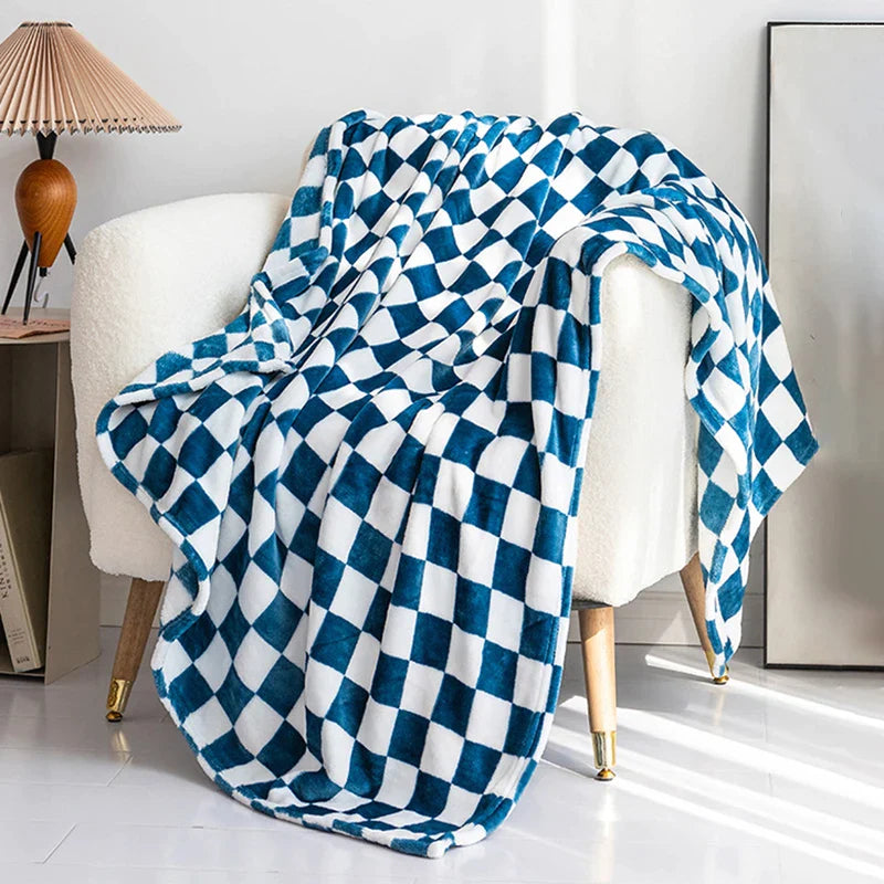 Afralia™ Plaid Fleece Bed Blanket - Cozy and Stylish Throw for Kids and Pets