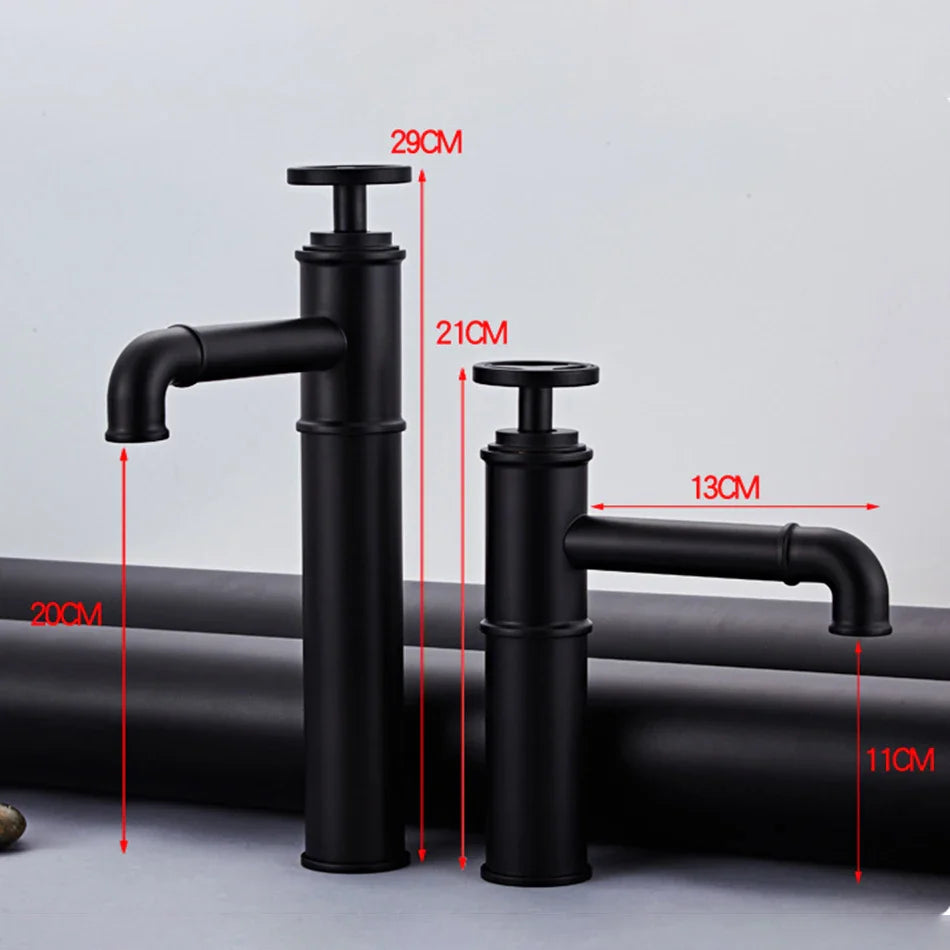 Afralia™ Modern Bathroom Basin Faucet Single Hole Mixer Tap Hot Cold Water Deck Mount
