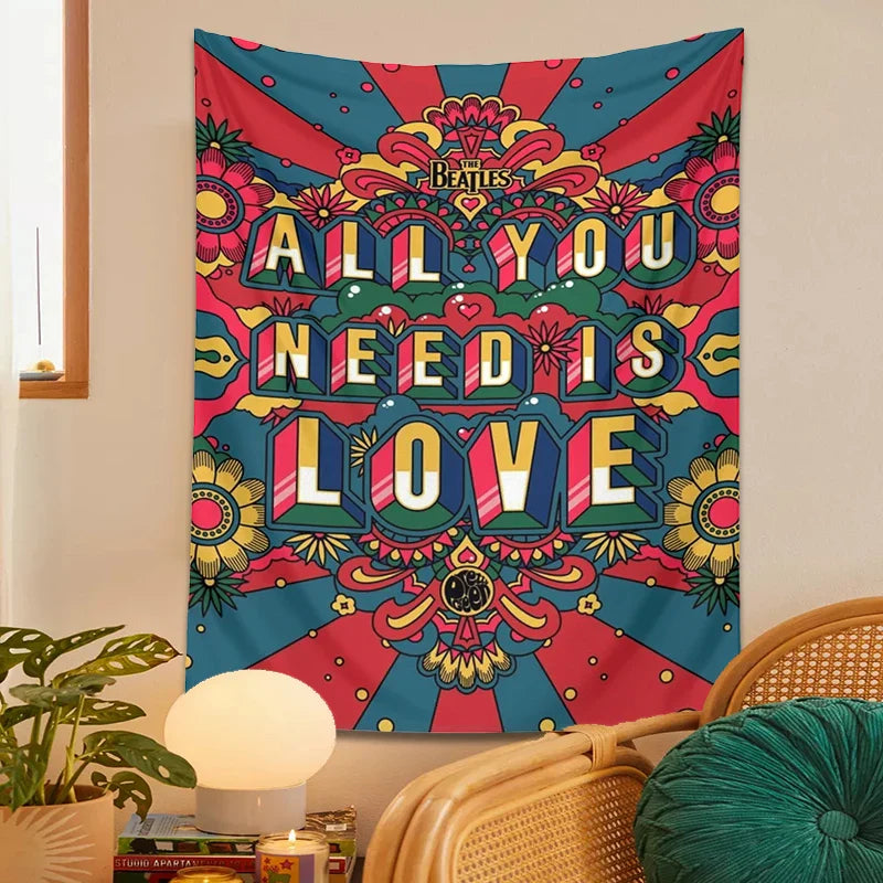 Afralia™ Rainbow Flower Psychedelic Retro Tapestry Wall Hanging Home Decor