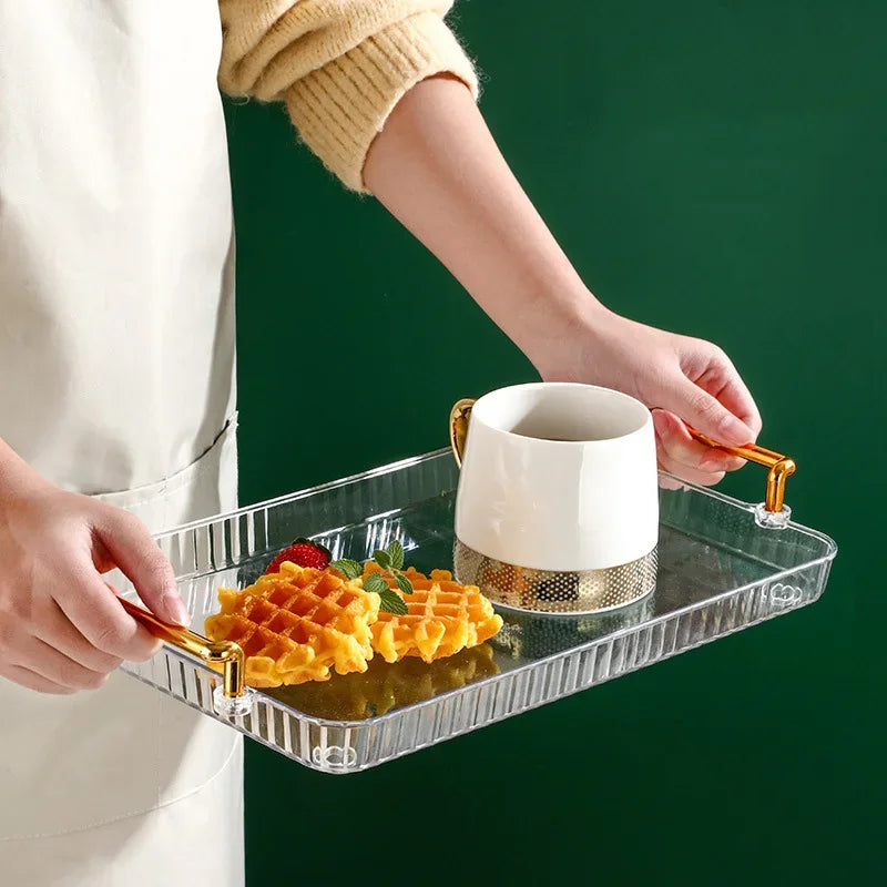 Afralia™ 6-Grid Divided Fruit Plate Snack Dish Dry Fruit Tray Light Luxury Tray