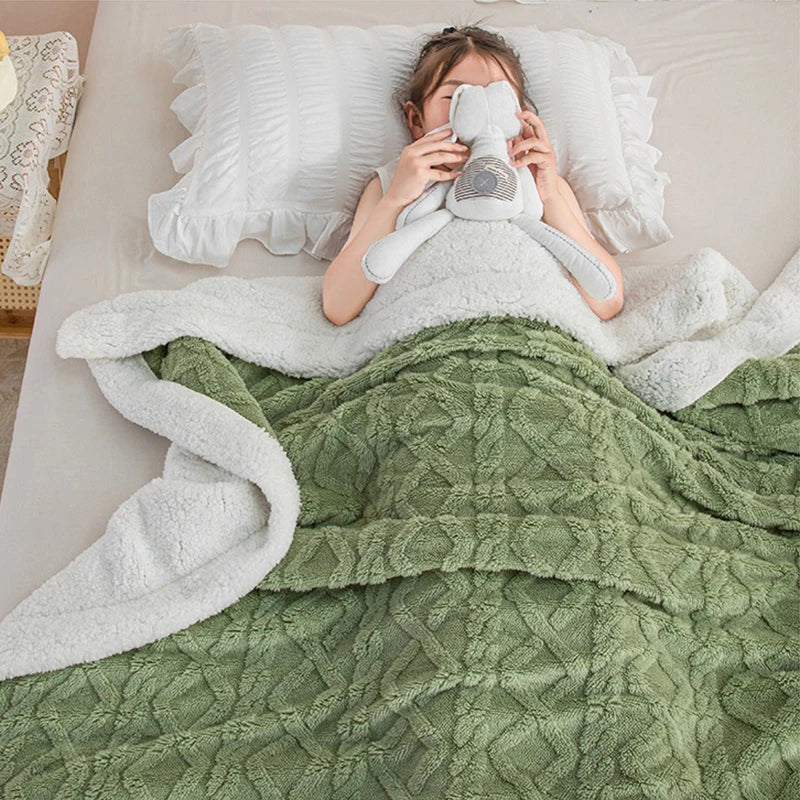 Afralia™ Tafurong Winter Blanket 150/180x200cm - Double-sided Plush Bedspread