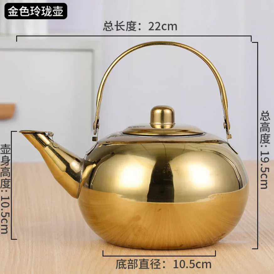 Afralia™ Stainless Steel Tea Kettle with Infuser Filter, Coffee & Green Tea Cookware