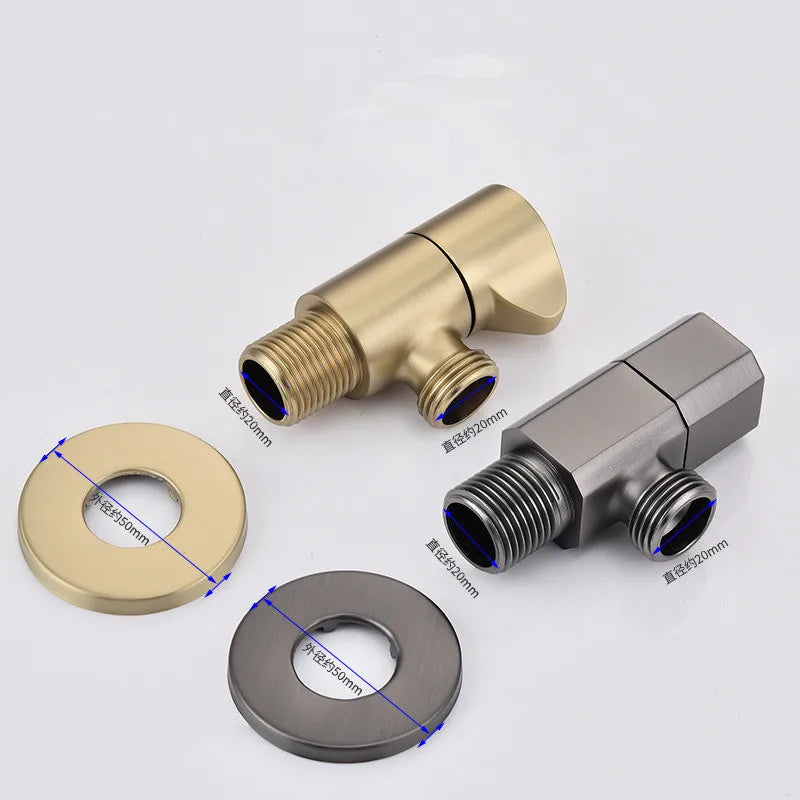 Afralia™ Brushed Gold Corner Valve Water Control for Bathroom Taps