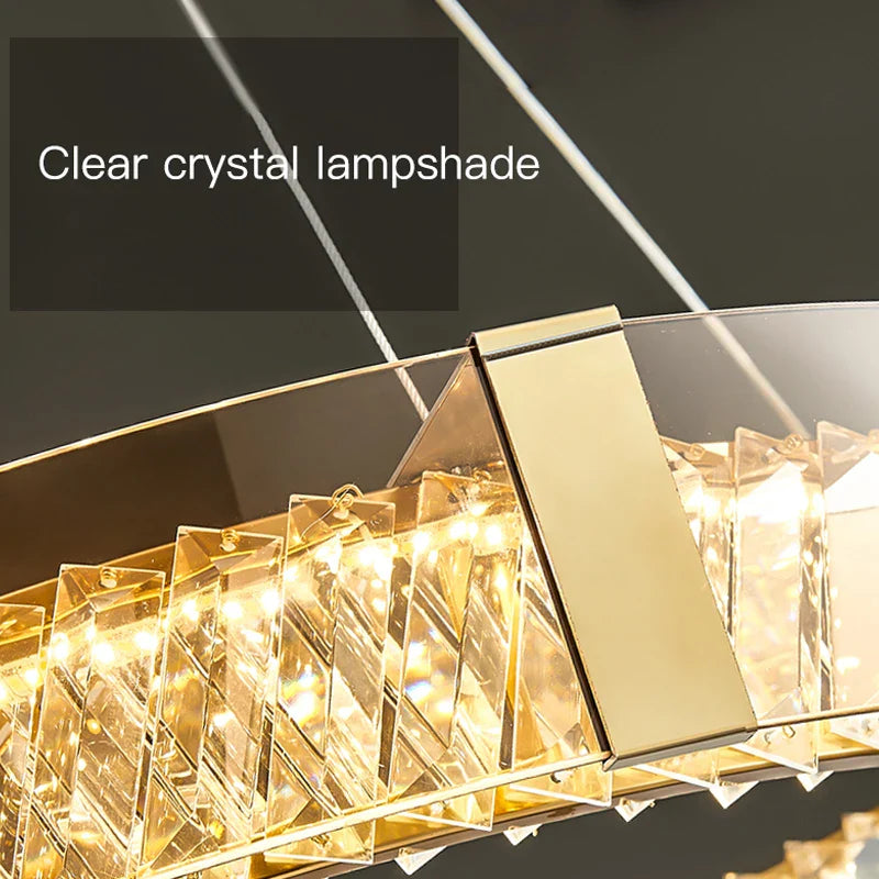 Afralia™ Nordic Crystal LED Ceiling Chandelier for Bedroom Living Room Kitchen