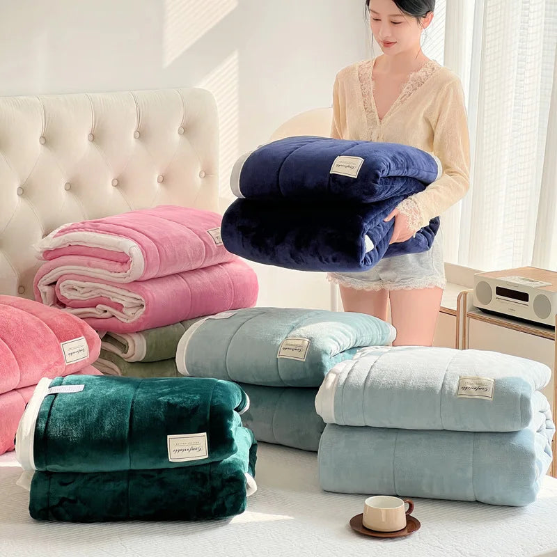 Afralia™ Cozy Imitation Lamb's Wool Blanket - Warmth for Beds, Adults & Kids