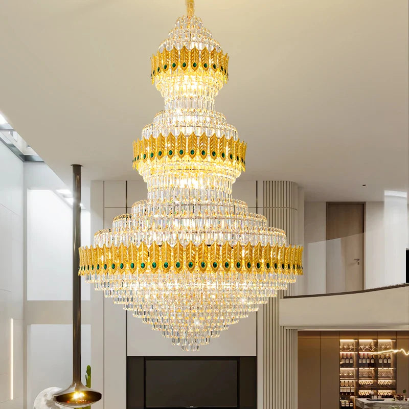 Afralia™ Crystal Chandelier: Luxury High School High-End Living Room Light Fixture