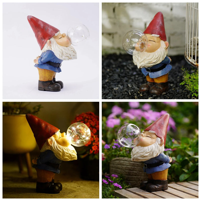 Afralia™ Solar Gnome Statue Lamp - Outdoor Garden Decoration Lighting LED Elf Sculpture