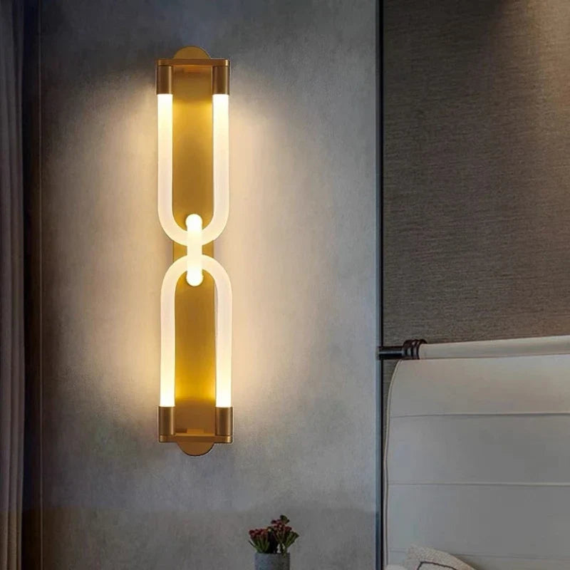 Afralia™ LED Tube Wall Sconce Gold Black White Metal Acrylic Light Fixture