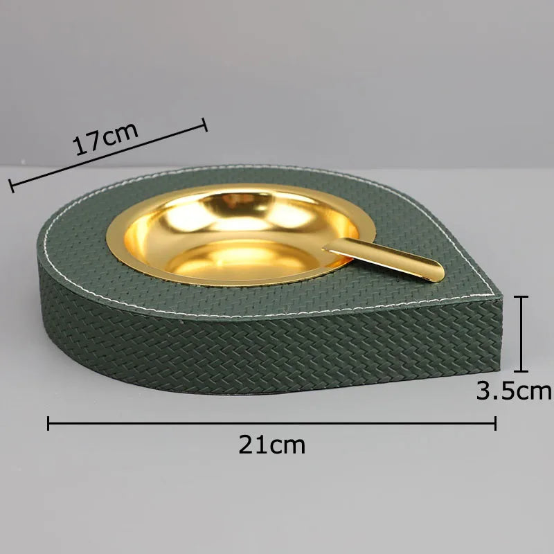 Afralia™ Leather Desktop Ashtray: Stylish Smoking Accessory & Gift