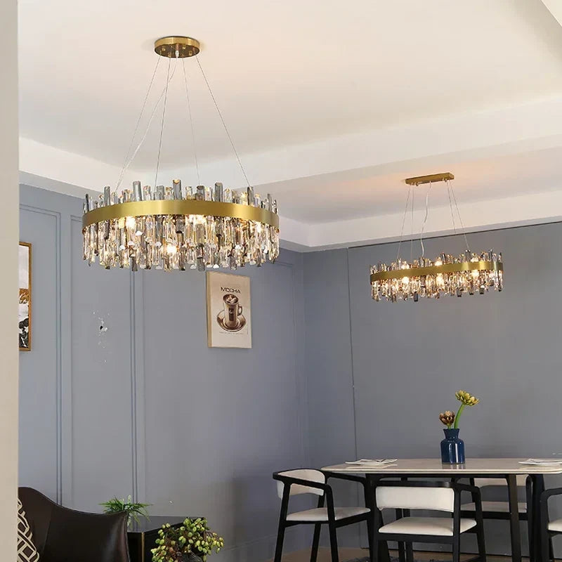 Afralia™ Crystal Pendant Chandeliers - Luxury LED Lighting for Home, Dining, Living Room