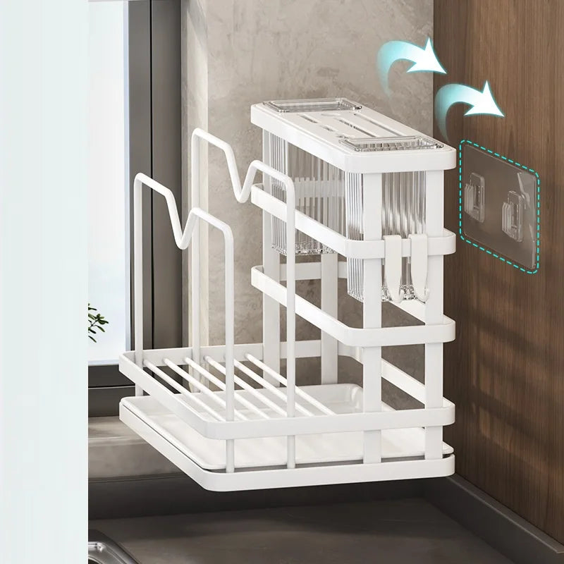 Afralia™ Kitchen Storage Shelf: Multi-Functional Knife Holder & Sink Rack