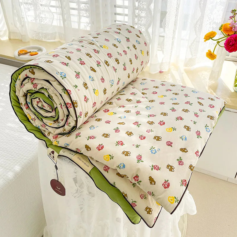 Afralia™ Double Layered Soya Fibre Filling Quilt: Soft, Breathable, Grade A Maternal and Child Comforter