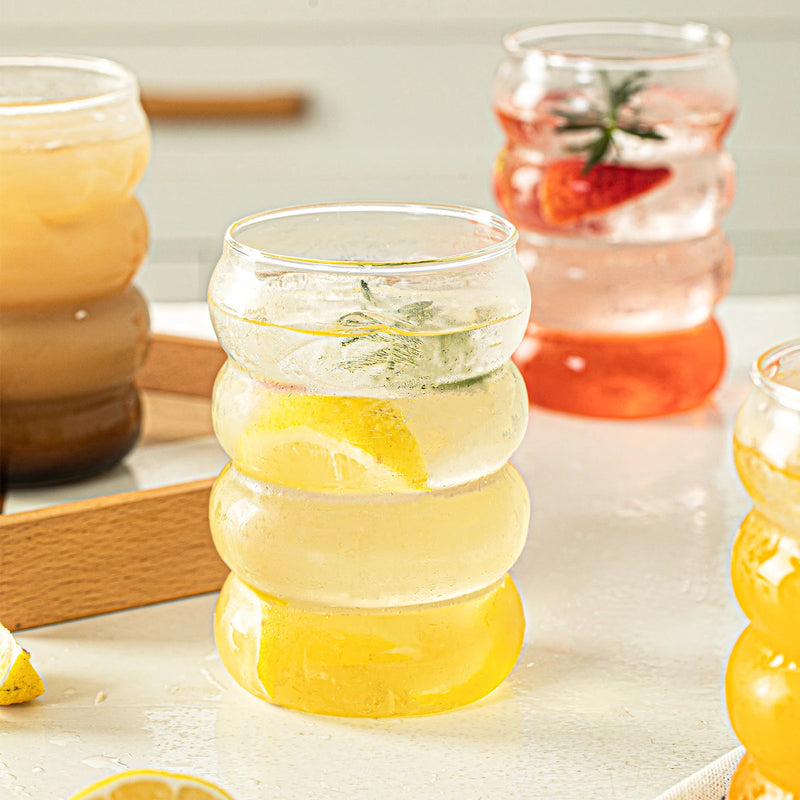 Afralia™ Creative Glass Cup Set with Lid and Straw - Perfect for Parties