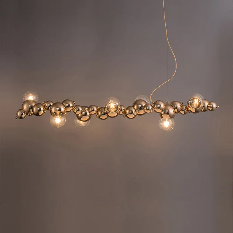 Afralia™ Chrome Gold Molecule Chandelier - Dimmable LED Hanging Lamps