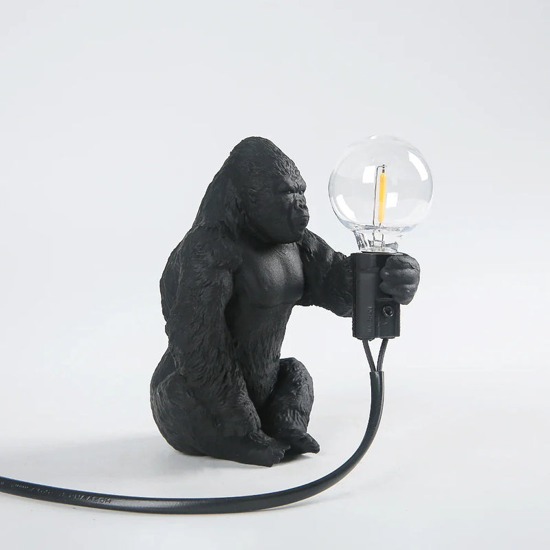 Afralia™ Mini Gorilla Table Lamp: Cute LED Home Decor Craft Gorilla Ornament