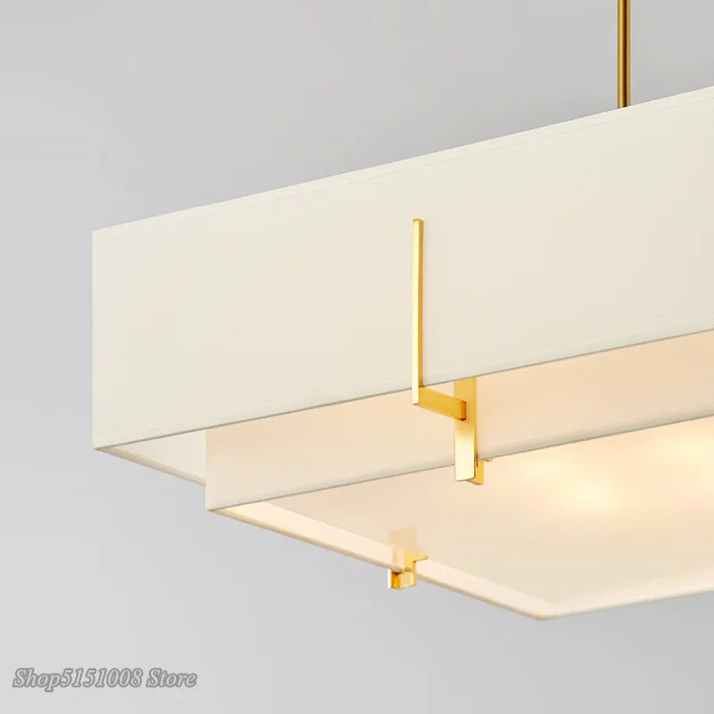 Afralia™ Chinese Cloth Art Pendant Lamp Modern Minimalist Living Room ceiling lamp.
