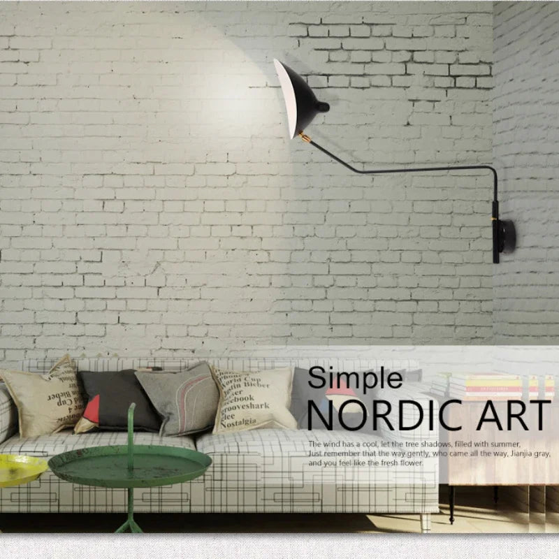 Afralia™ Nordic Rocker Wall Lamp: Retro Bedroom Study Light, Creative Living Room Sconce Lighting