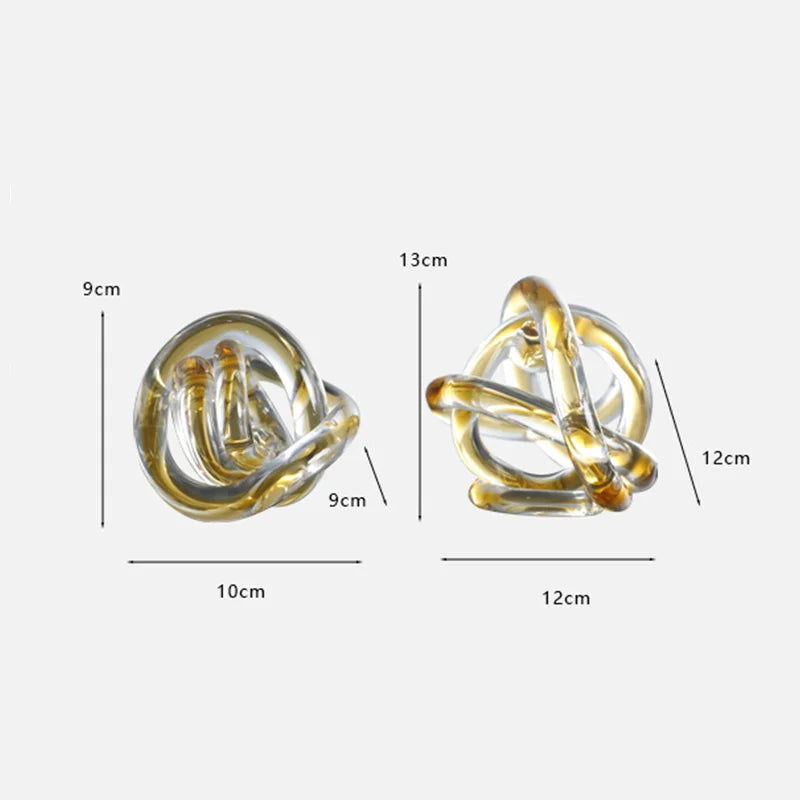 Afralia™ Glass Knot Twist Sculpture Decor Geometric Decorative Home Figurines