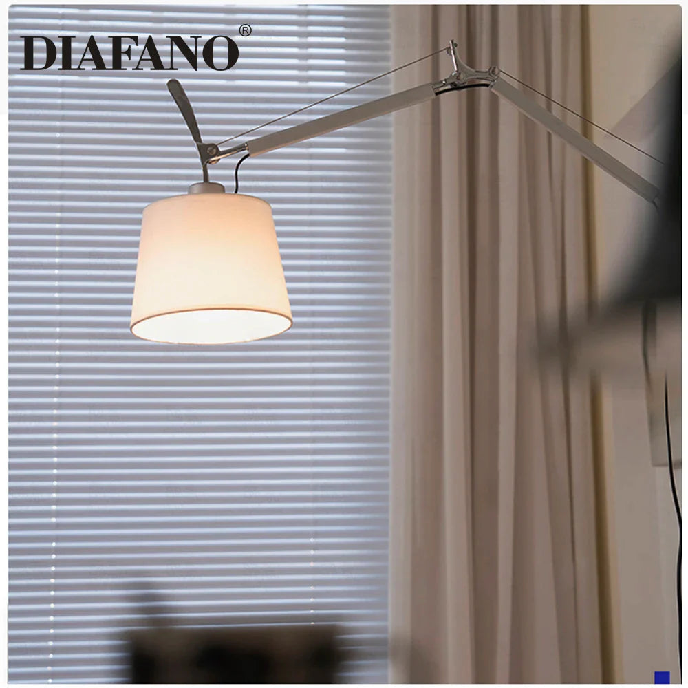Afralia™ Adjustable Aluminum Wall Lamp with Long Swing Arm for Bedside & Study