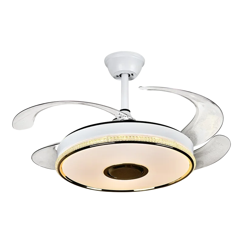 Afralia™ 90 Modern Ceiling Fan with Bluetooth Speaker, LED Light, and Remote Control