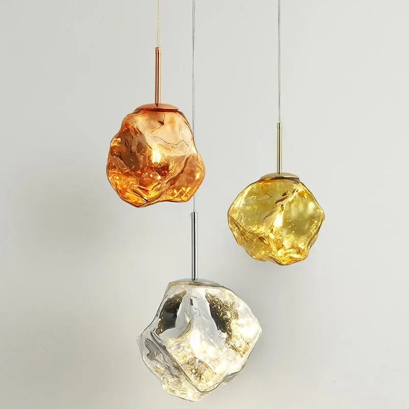 Afralia™ Ice Glass Pendant Light for Hallway Dining Room Bedroom Living Corridor