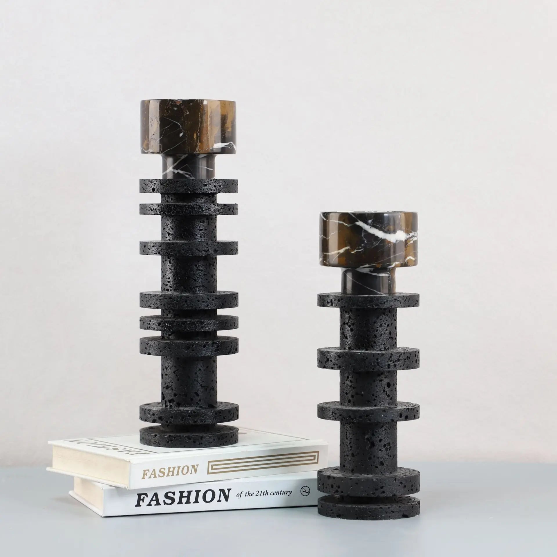 Afralia™ Black Marble Candle Holder for Elegant Table Centerpieces