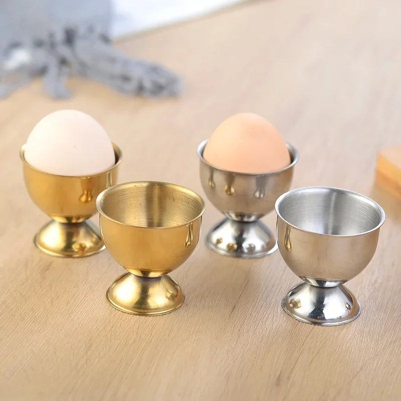 Afralia™ Stainless Steel Egg Cups Holder Set for Soft Boiled Eggs, Kitchen Breakfast Tool