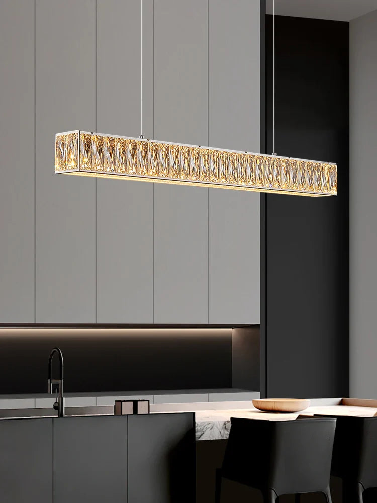 Afralia™ Crystal Pendant Light: Modern Luxury LED Dining Chandelier for Dining Room, Restaurant, Bar