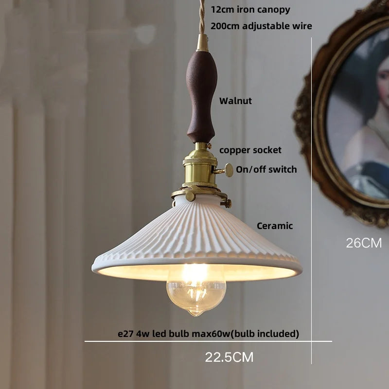 Afralia™ Ceramic Copper LED Pendant Light - Nordic Modern Hang Lamp for Living Room