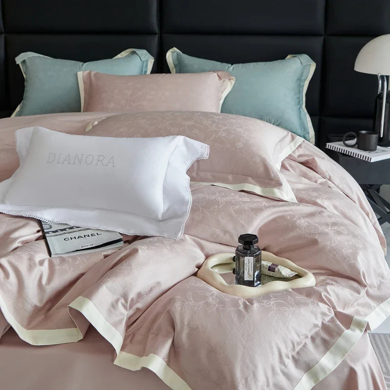 Afralia™ 1000TC Egyptian Cotton Jacquard Duvet Cover Set: Luxury Satin Silky Bedding Collection