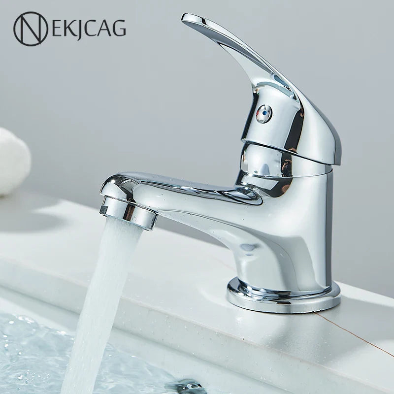 Afralia™ Chrome Basin Faucet Hot Cold Mixer Tap Single Handle Deck Mounted