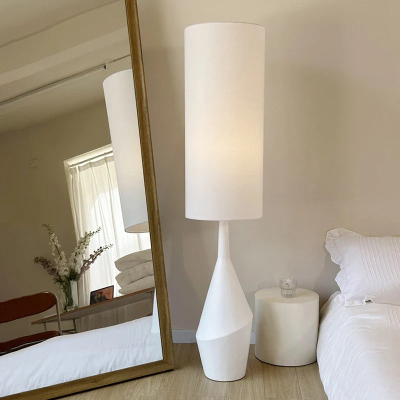 Afralia™ Cream LED Floor Lamp Nordic Minimalist Style for Living Room & Bedroom