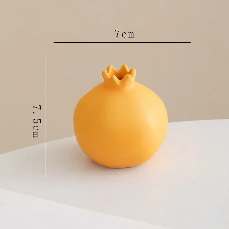 Afralia™ Pomegranate Ceramic Vase Decor Flower Arrangement Desk Decoration Room Aesthetic Decor
