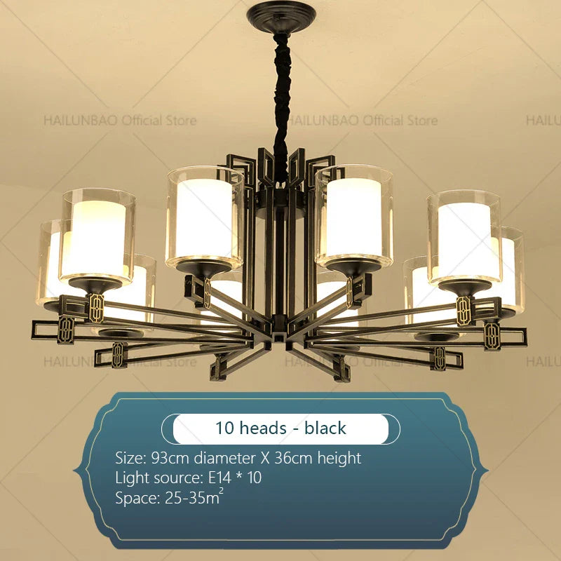 Afralia™ Zen Copper Chandelier for Living Room, Dining Room, Hotel, Restaurant