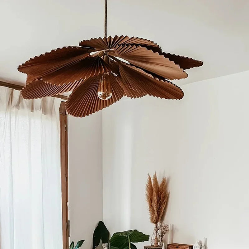 Afralia™ Petal Paper LED Ceiling Lamp Chandelier for Retro Home Decor