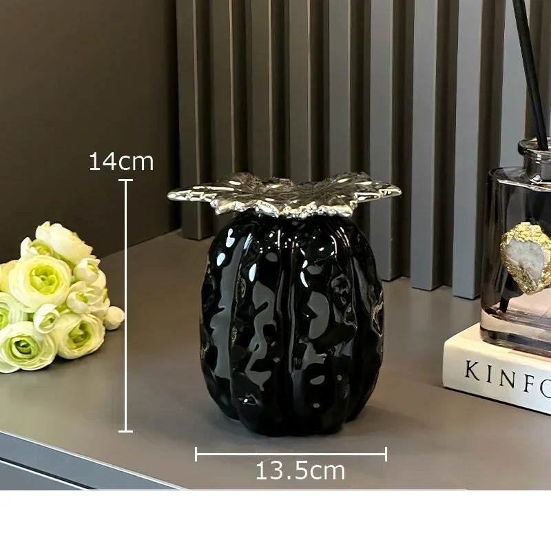 Afralia™ Pumpkin Ceramic Storage Jar with Lid | Modern Home Decor Solution