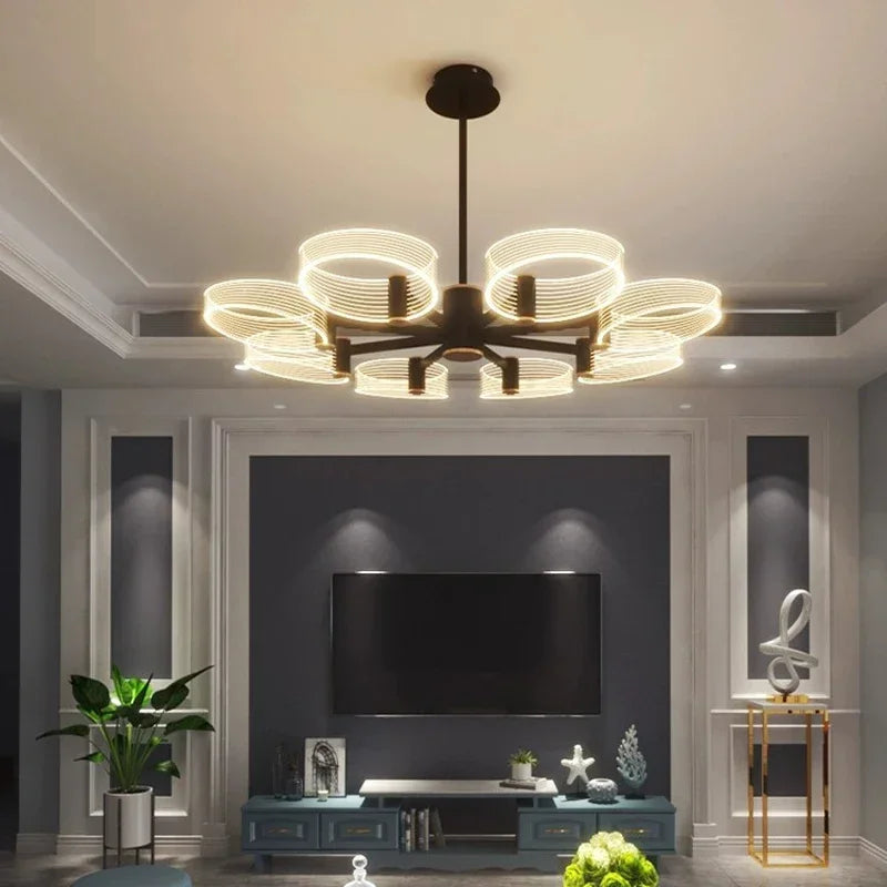 Afralia™ Acrylic Lustre Chandelier for Living Room, Bedroom, Kitchen - Hanging Ceiling Lamps