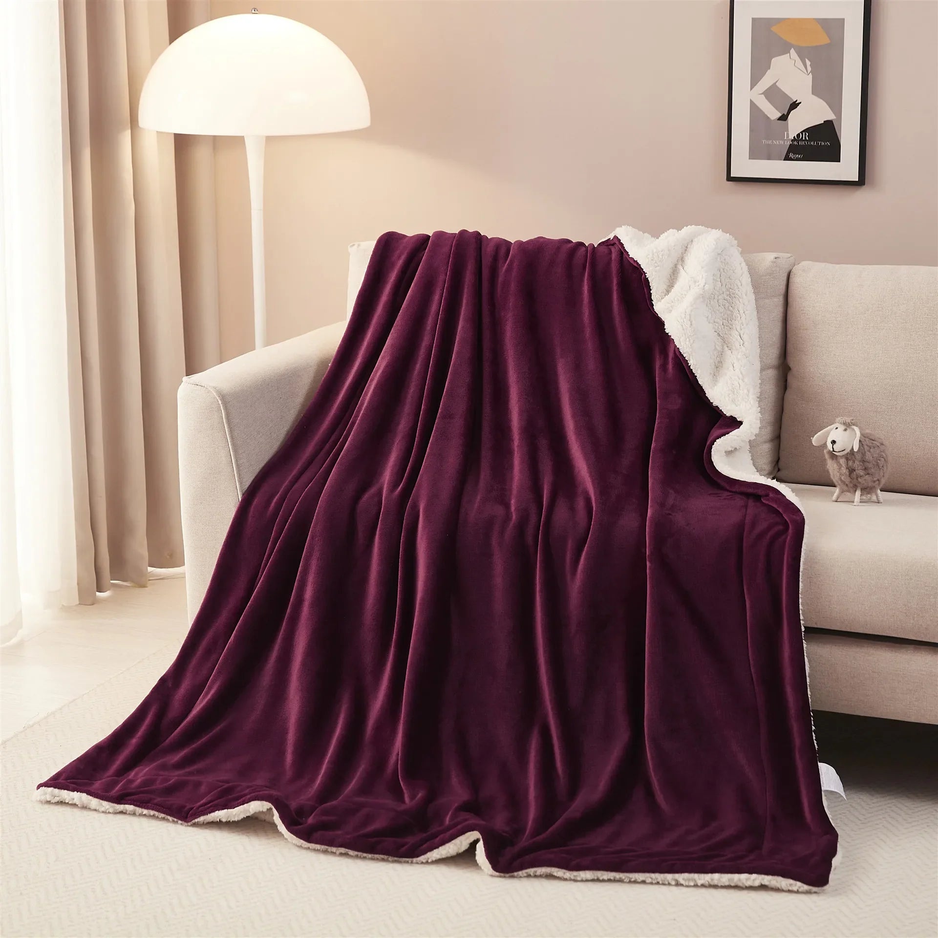 Afralia™ Cozy Sherpa Twin Blanket: Super Soft Fleece & Velvet Plush Reversible Warm Winter Bed Blanket
