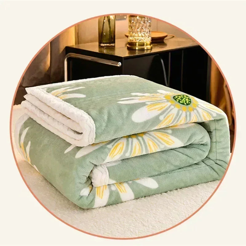 Afralia™ Cozy Milk Velvet Blanket - 3 Layer Warmth & Fluffy Weighted Blanket