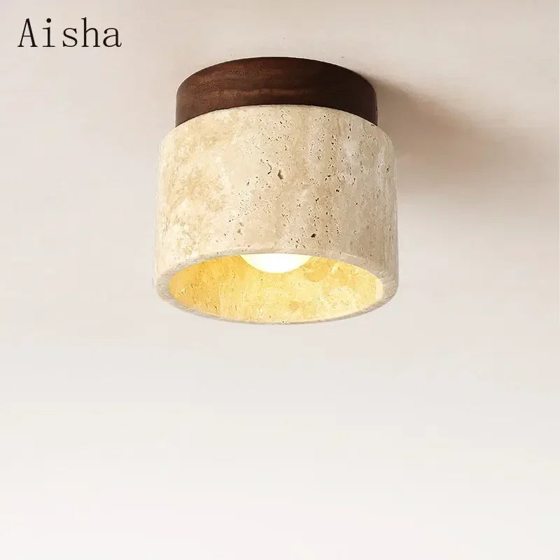 Afralia™ Yellow Cave Stone Ceiling Light for Home Decoration