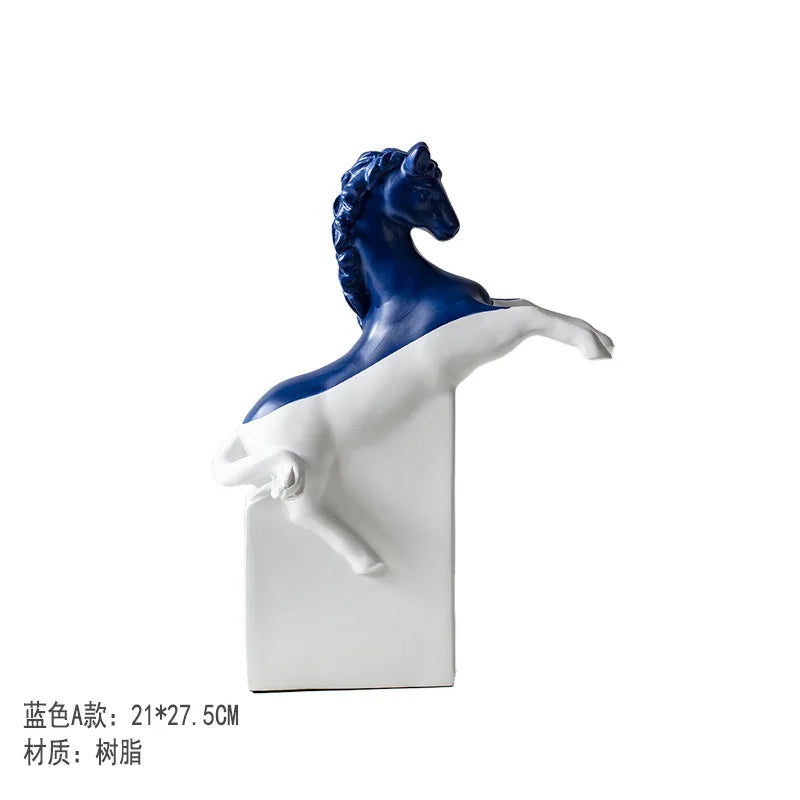 Afralia™ Resin Horse Statue Abstract Sculpture Figurine Home Decor Art Ornament